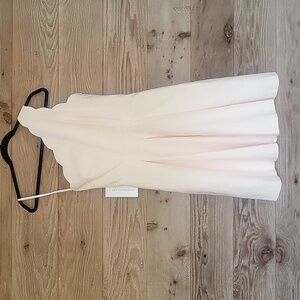 Weddington Way Size 2 One Shoulder Scalloped Champagne Dress Sample NWT